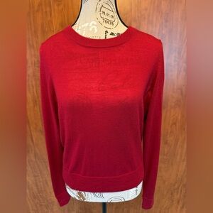 J. Crew 100% Merino Wool Lightweight Crewneck Sweater • Burgundy • Small